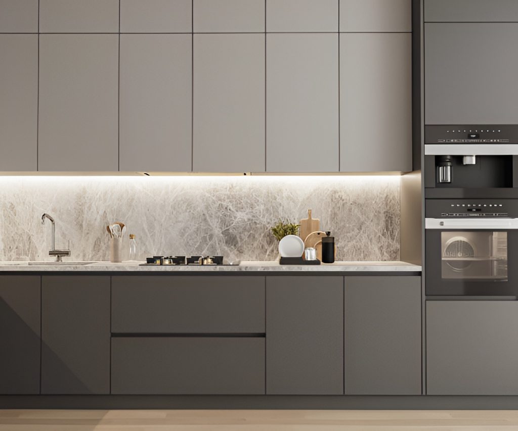 modern gray kitchen cabinets